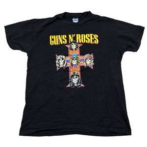 Vintage Guns N Roses Shirt Men Large Black Band Tee Appetite For Destruction 80s